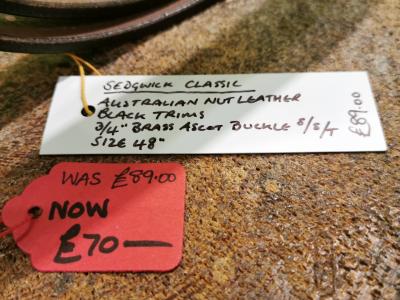 SOLD - SALE - Classic Narrow Belt, Australian Nut with Black trims - Was £89, Now £70