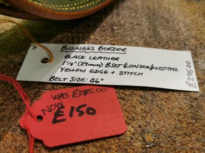 SOLD - SALE - Double Border Belt, Black and Yellow - Was £295, Now £150