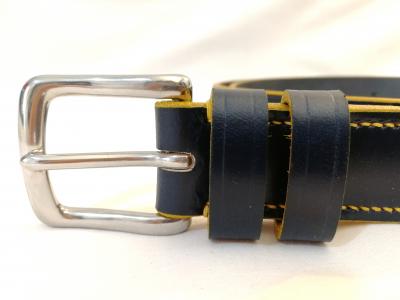 Classic Belt in Blue and Bright Yellow