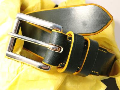 Yellow Trims: Bold Classic Belt in Green and Yellow