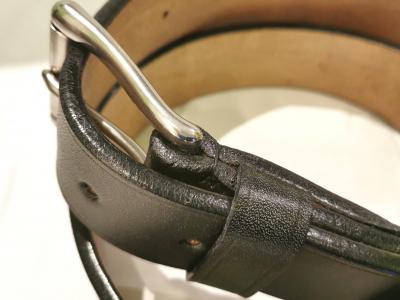 Classic Belt in Baker's Black Leather, 1½ inch wide roller buckle - LOW STOCK