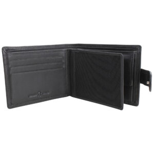Wallet - Black Bifold Luxury in Leather with Tab, Coin Pocket, RFID - main