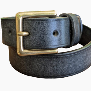 Belt - All Black Devon Leather with Turquoise Stitch, Classic 26 - white background