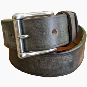 Belt - Black and Purple in Devon Leather, Classic 28 - white background