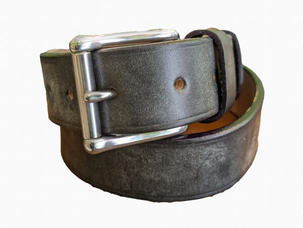 Belt - Black and Purple in Devon Leather, Classic 28 - white background