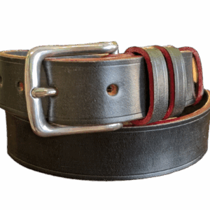 Belt - Sedgwick Black with SS Buckle with Red Trims, Classic, in stock 29 - main co