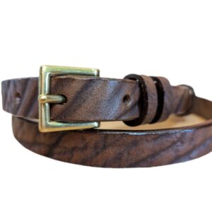 Belt - Brown Skinny Elephant Print Leather, Classic in stock 36 - main co