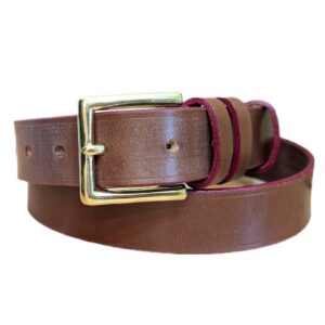 Belt - Sedgwick Conker Leather with Red, in stock, Classic 34 - main co
