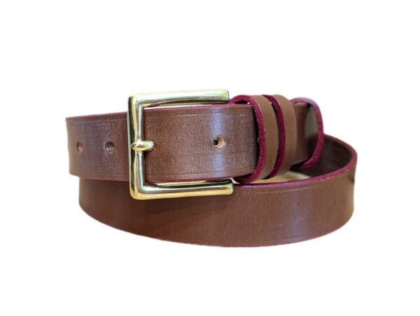 Belt - Sedgwick Conker Leather with Red, in stock, Classic 34 - main co