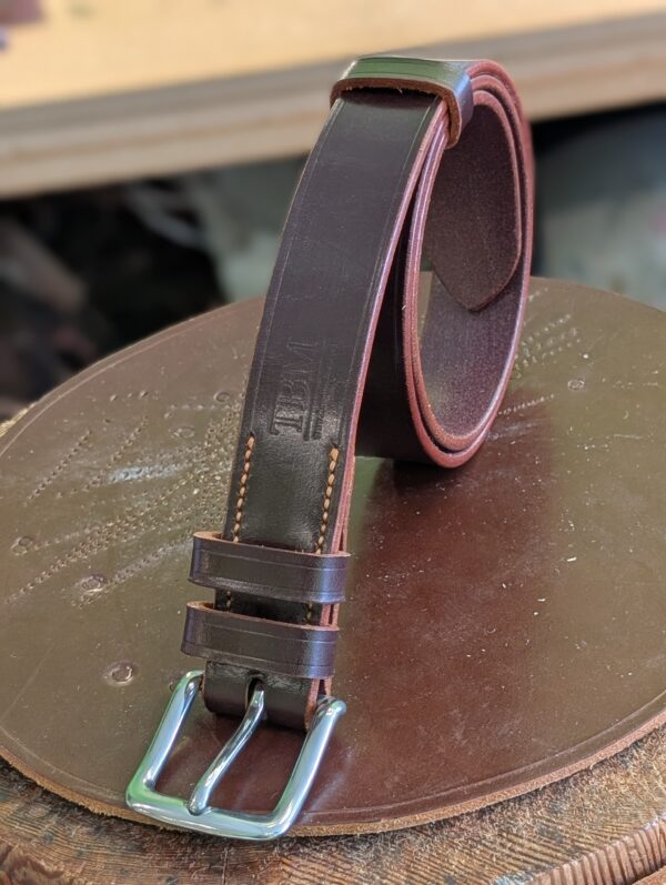 Belt - Burgundy Sedgwick Leather with Orange, in stock, Classic 32 - standing