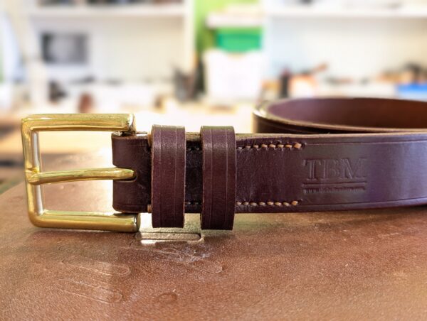 Belt - Ware Burgundy Guest Leather, Classic in stock 34 - buckle end