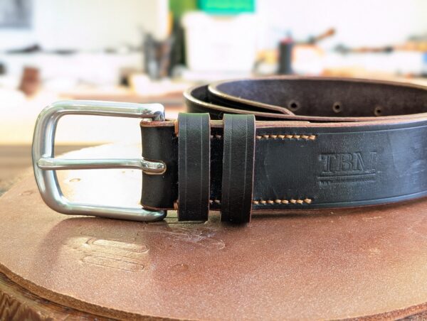 Belt - 'Jaffa Cake' Colourway in Sedgwick Leather, in stock, Classic 32 - buckle end