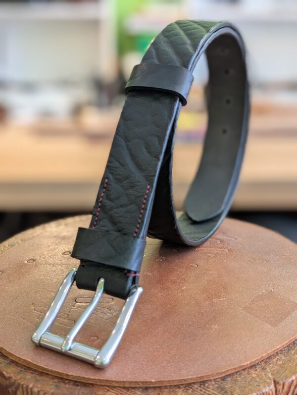 Belt - Black Elephant Print Ware Leather, Classic in stock 34 - Belt - Black Elephant Print Ware Leather, Classic in stock 34 - standing