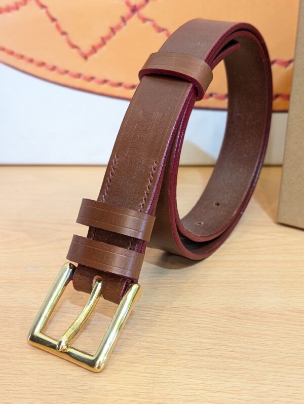 Belt - Sedgwick Conker Leather with Red, in stock, Classic 34 - standing