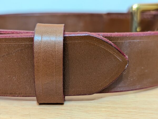 Belt - Sedgwick Conker Leather with Red, in stock, Classic 34 - tail end