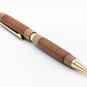 Pencil - Leather and Cherry Wood, Slim, Hand Made - main, front