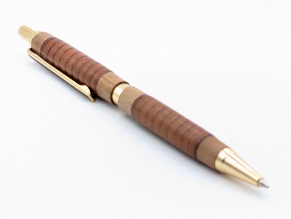 Pencil - Leather and Cherry Wood, Slim, Hand Made - main, back