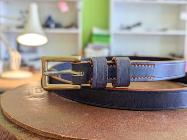 Devon Blue Leather, Orange Trims 36 (2024) - buckle end