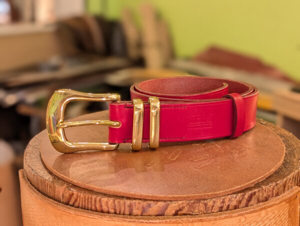 Belt - Bling Classic in Red Sedgwick Leather 36 (2024) - buckle end