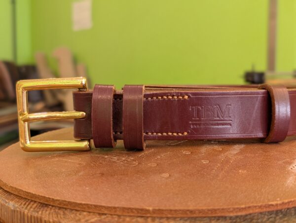Belt - Ware Burgundy Guest Leather, Classic in stock 34 - buckle end