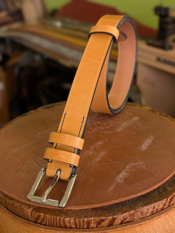 Belt - London Tan and Blue in Sedgwick Leather 38 (2024) - standing