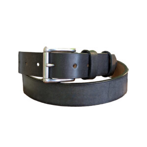 Belt - Devon Black Leather, Grey Stitch, Classic 40 - main co