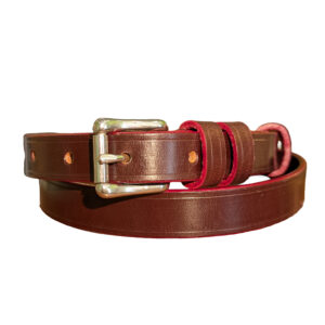 Belt - Skinny Burgundy and Red Sedgwick with SS Buckle, stock 34 - main co