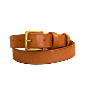 Belt - Devon Dark Stain Leather, Orange Trims, Classic 36 - main co