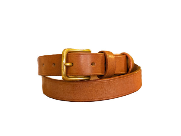 Belt - Devon Dark Stain Leather, Orange Trims, Classic 36 - main co