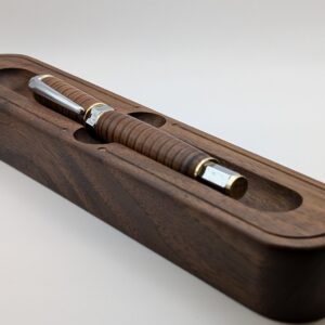 Leather Fountain Pen - Vertex Supreme Hand Made by Leather Pens of Somerset - settle head to tail