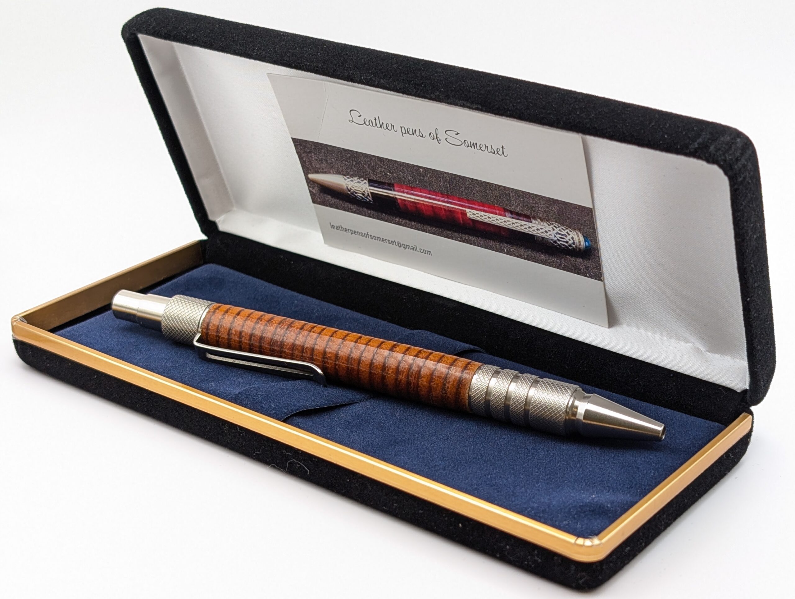 Leather Pen - Duraclick in Natural Leather Hand Made - gift box 1