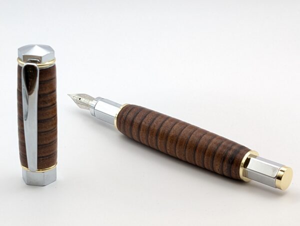 Leather Fountain Pen - Vertex Supreme Hand Made by Leather Pens of Somerset - main