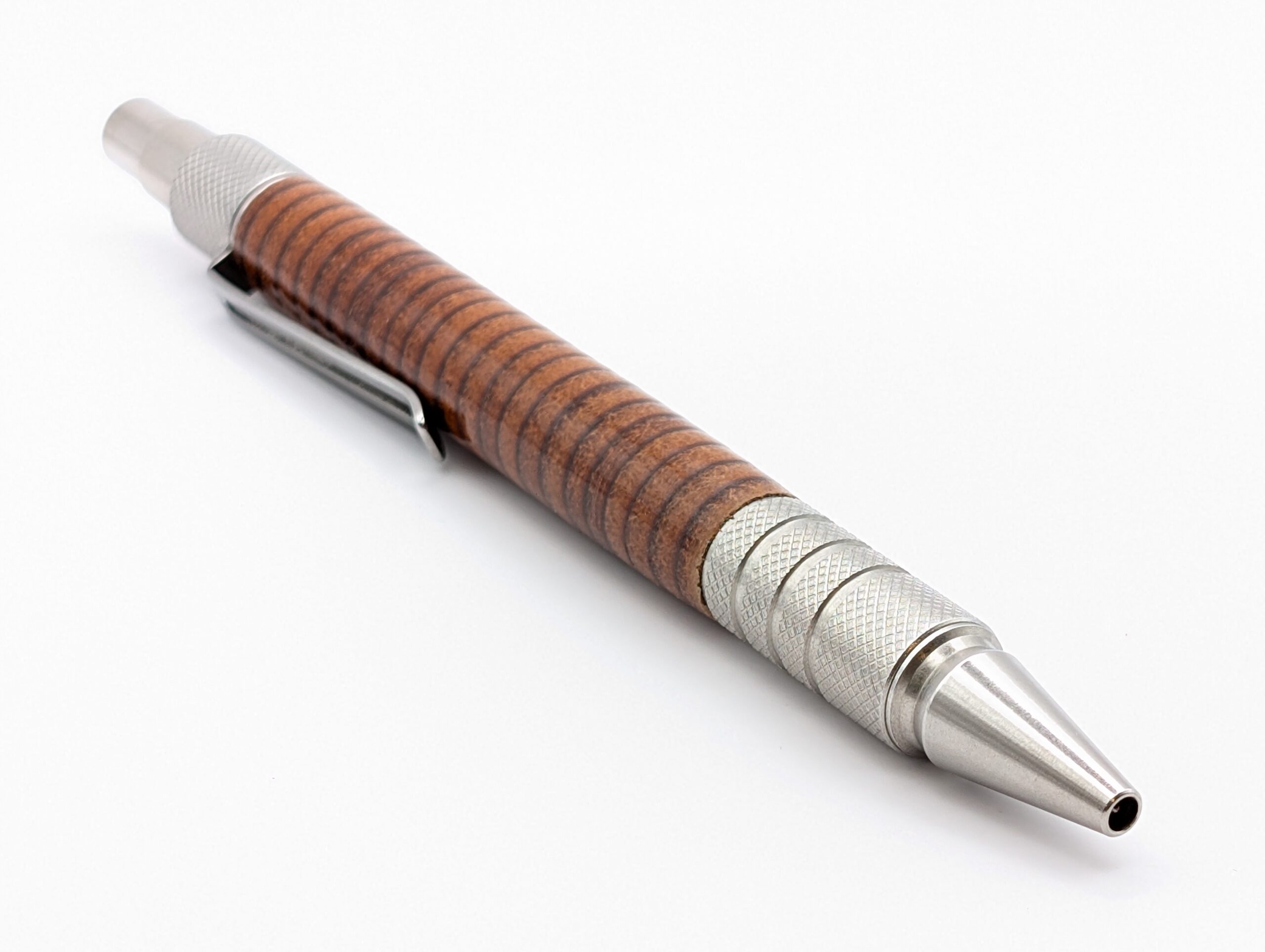 Leather Pen - Duraclick in Natural Leather Hand Made - point focus