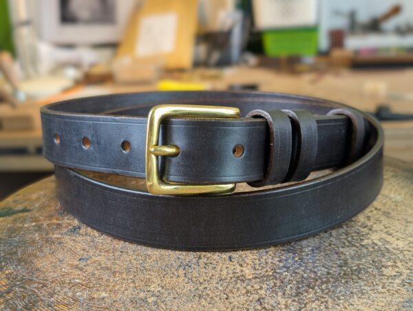 Belt - Dark Havana Brown Sedgwick Leather, Classic in stock 48 with Brown Trims - main