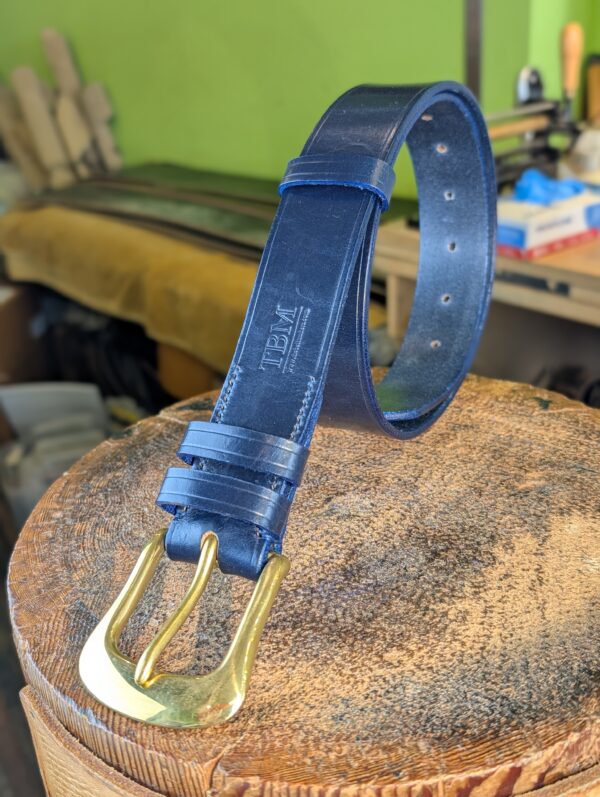 Belt - Classic Sedgwick Blue Buxton, in stock 33 by The Belt Makers - standing