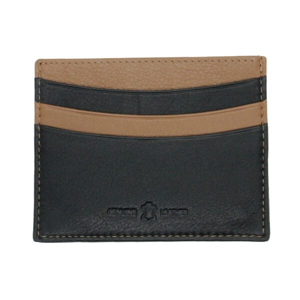 Card Slip Case in Tan and Black with RFID Protection