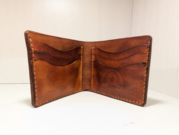 Wallet - Leather Bifold by Be Savage Leather in brown - inside