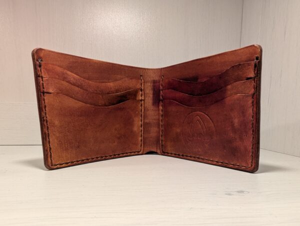 Wallet - Leather Bifold by Be Savage Leather in burgundy - inside