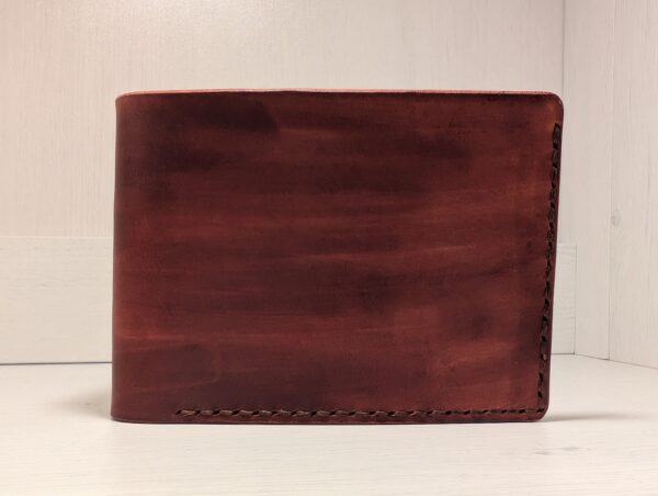 Wallet - Leather Bifold by Be Savage Leather in burgundy - front