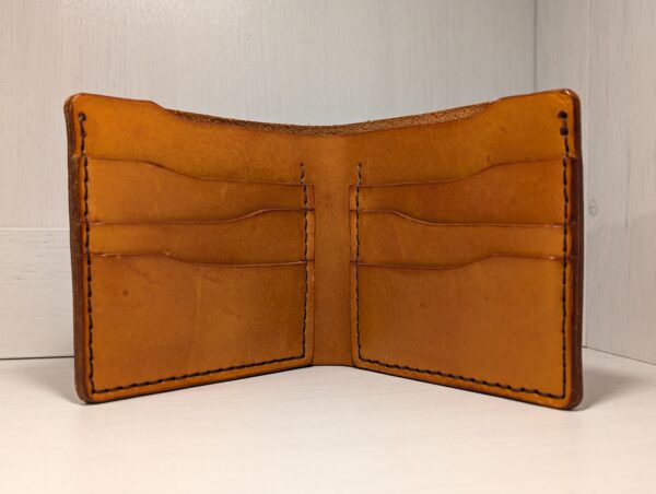 Wallet - Leather Bifold by Be Savage Leather in light tan - inside