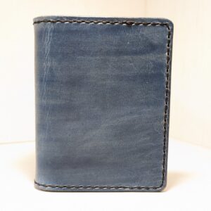 Wallet - Leather Portrait Style Bifold by Be Savage Crafted in Weathered Turquoise - front