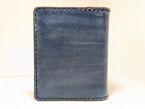 Wallet - Leather Portrait Style Bifold by Be Savage Crafted in Weathered Turquoise - back