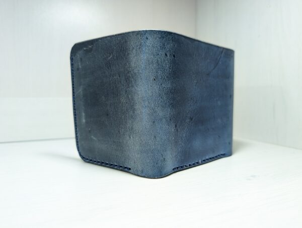 Wallet - Trifold in Leather by Be Savage Crafted - right front and back - Light Blue