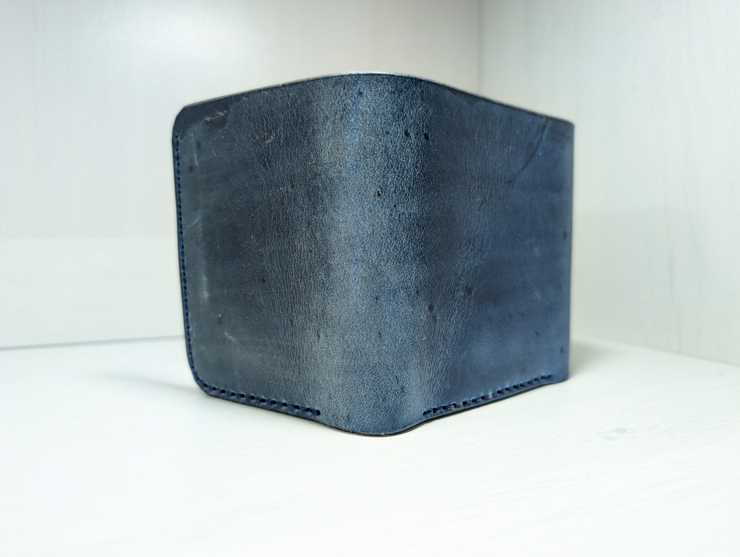 Wallet - Trifold in Leather by Be Savage Crafted - right front and back - Light Blue