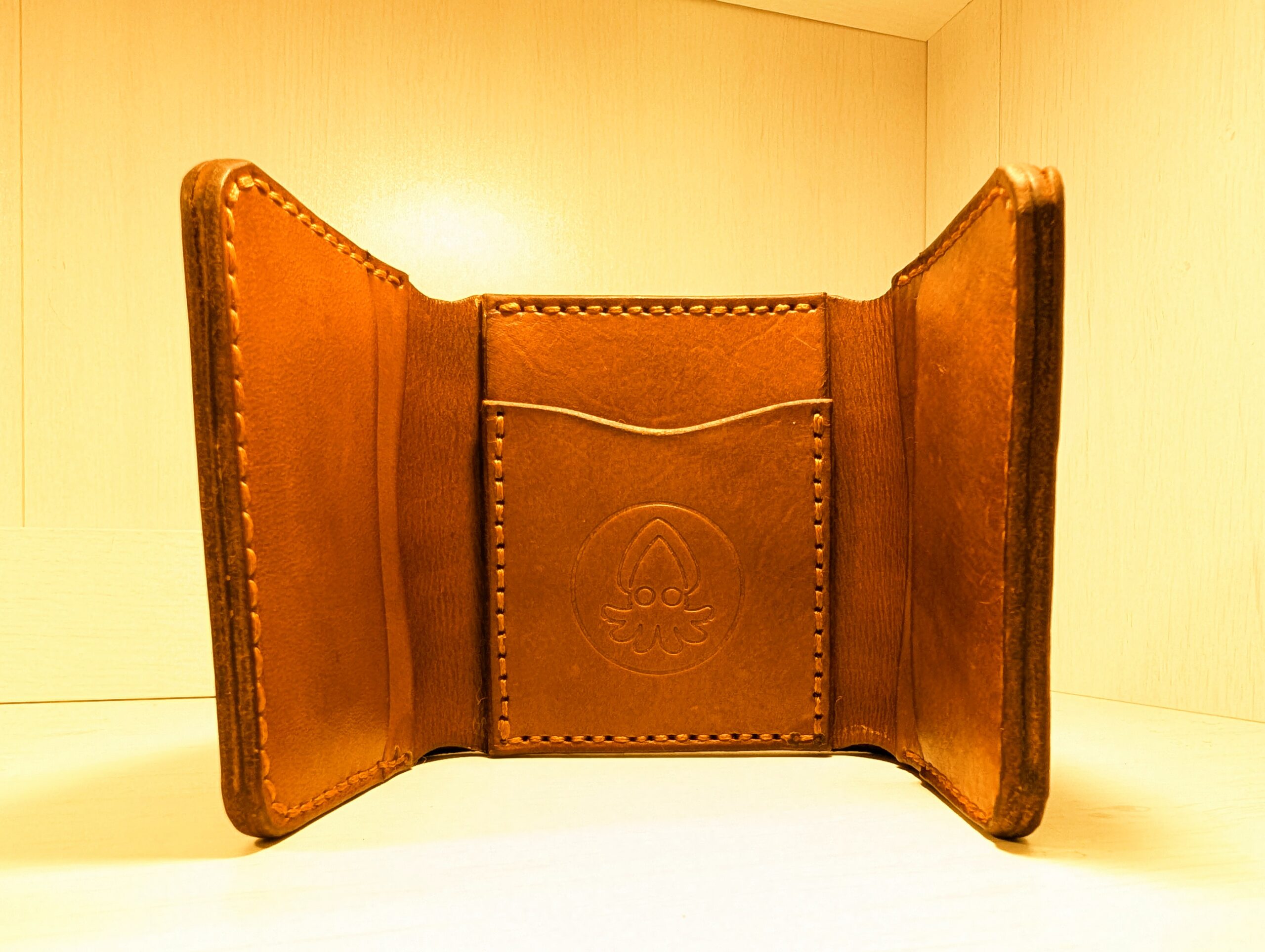 Wallet - Trifold in Leather by Be Savage Crafted - inside - Light Tan