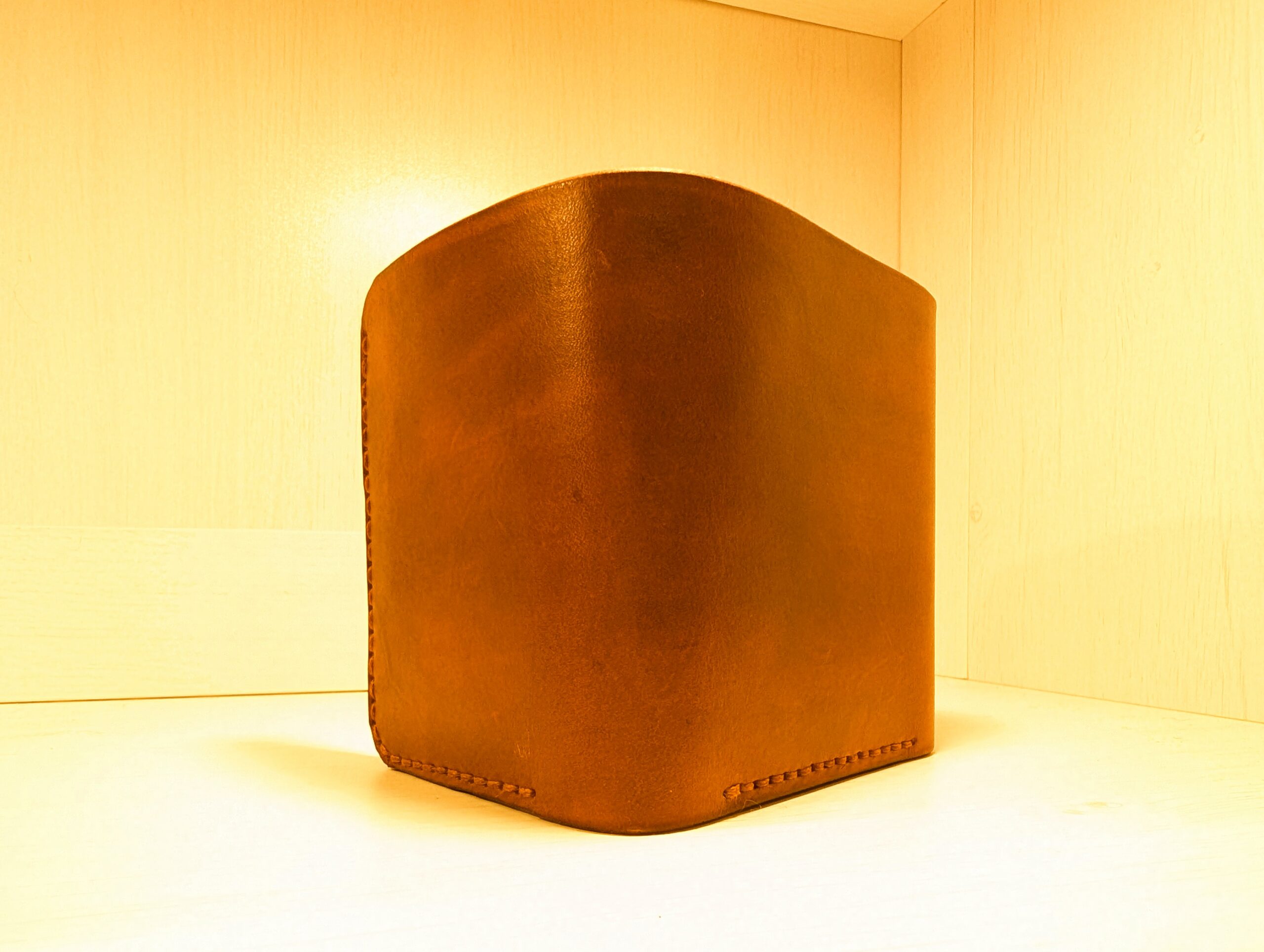 Wallet - Trifold in Leather by Be Savage Crafted - right front and back - Light Tan