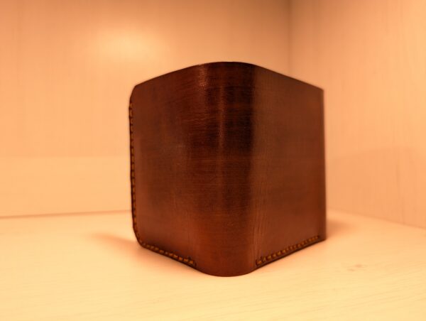 Wallet - Trifold in Leather by Be Savage Crafted - right front and back - Dark Tan