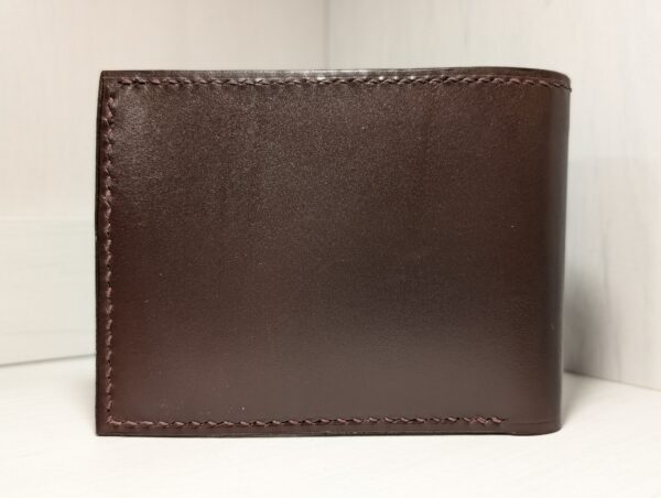 Luxury Brown and Green Handmade Leather Wallet by Catalin Neagu - back