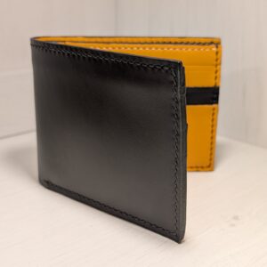Luxury Handmade Black and London Tan Leather Wallet by Catalin Neagu - front