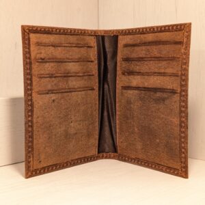 Slim Portrait Card Wallet from Paper High Fair Trade - Brown inside